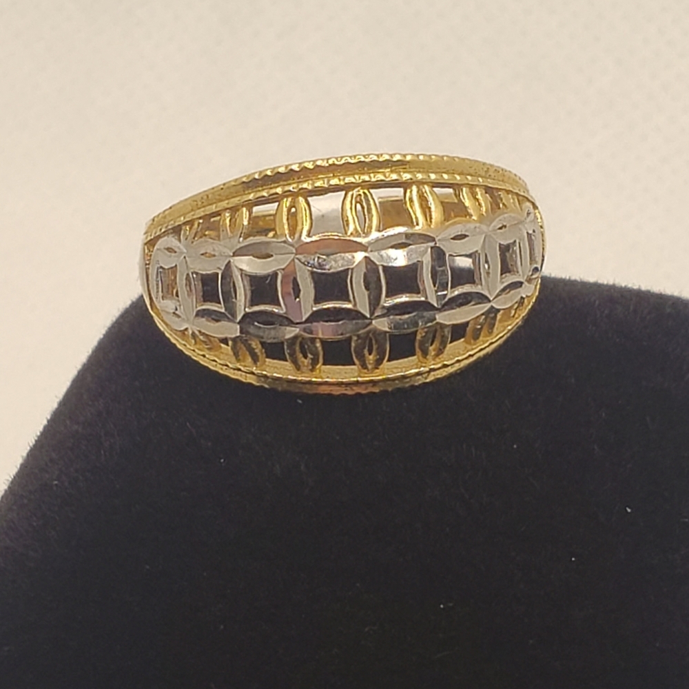 14k solid gold #8 ring for women